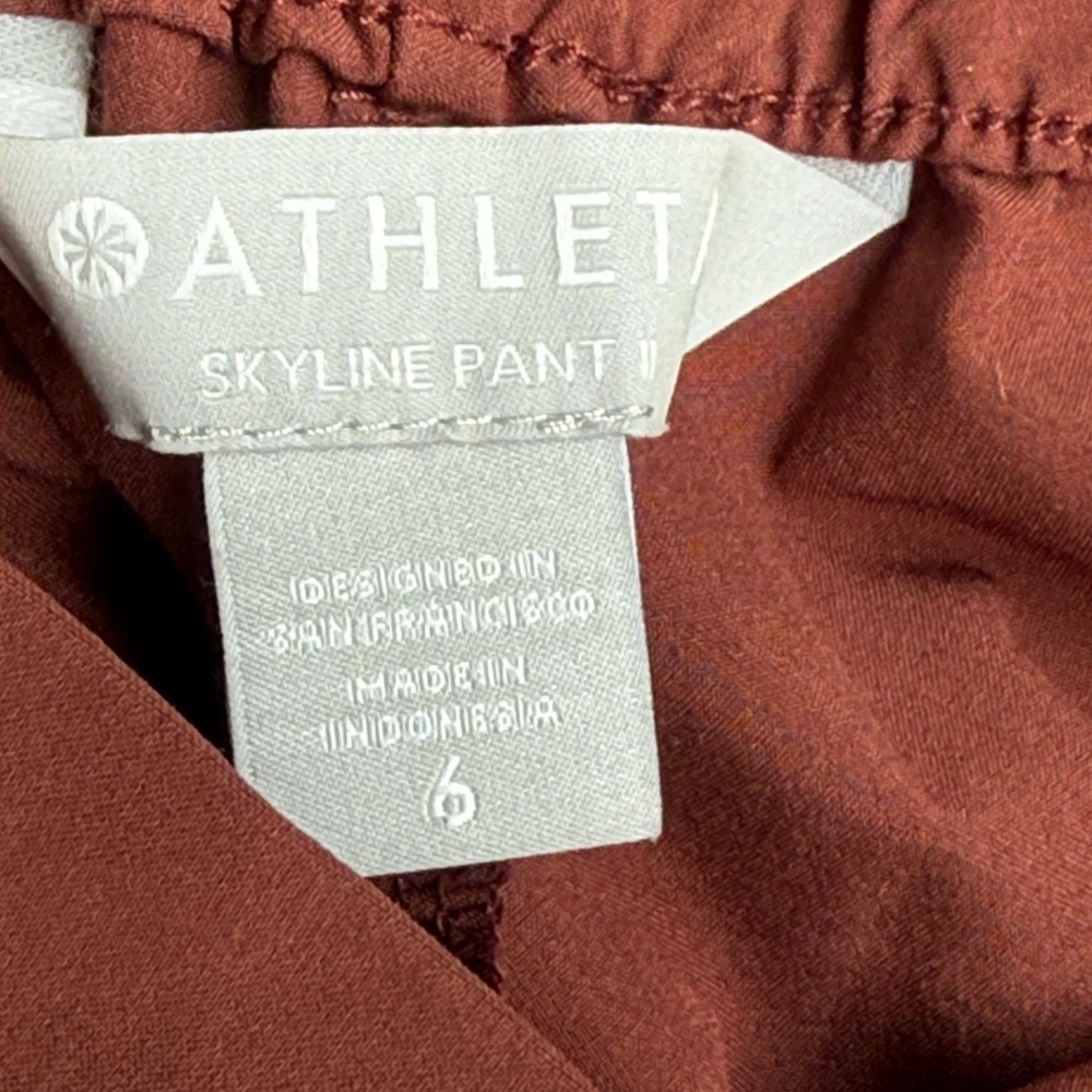 Athleta Skyline ll Paper Bag Waist Pants Cognac Brown Size 6 - Picture 3 of 16